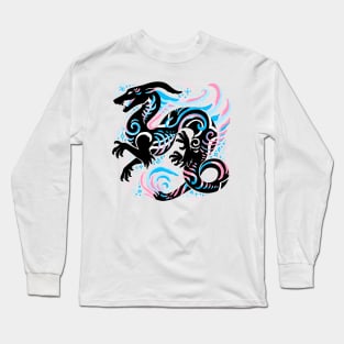 Transgender Flag Dragon Long Sleeve T-Shirt